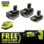 RYOBI ONE+ 18V Cordless 3/8" Ratchet Kit w/ 2.0 Ah + 4.0 Ah Batteries & Charger $99 + Free Shipping