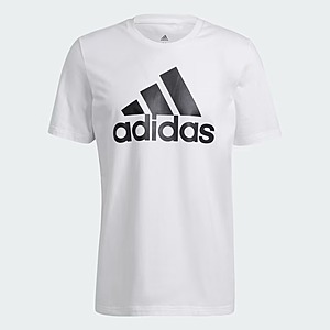 adidas Men's Essentials Big Logo Short Sleeve T-Shirt (White)  + Free Shipping