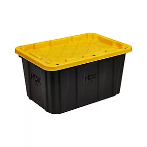 27-Gallon HDX Tough Storage Tote (Black/Red or Black/Yellow) $7 + Free Store Pickup