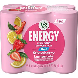 6-Pack 8-Oz V8 +ENERGY Drink (Diet Strawberry Lemonade) 7 for $18.85 w/ Subscribe & Save