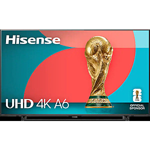 Hisense - 65" Class A6 4K UHD Series LED HDR Smart Fire TV (2025) $280 at Best Buy