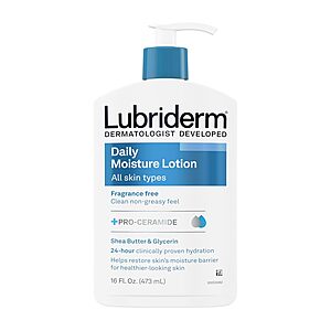 Lubriderm Fragrance Free Daily Moisture Lotion With Pro-Ceramide for Sensitive Skin