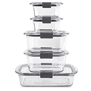 10-Pc Rubbermaid Brilliance Glass Food Storage Set