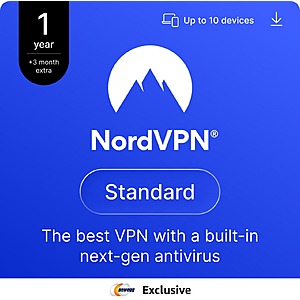 15-Months NordVPN Standard (10 Devices / Digital Download) $25 