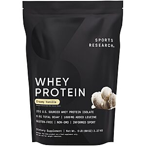 Prime Members: 5-lbs Sports Research Whey Protein Isolate Powder (Creamy Vanilla) $53.50 w/ S&S + Free S&H