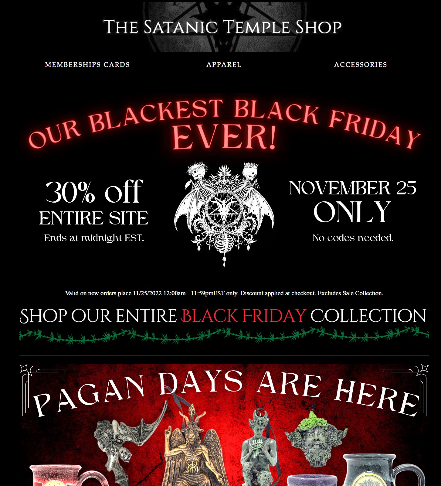 The Satanic Temple - 30% off entire site - Nov 25th only $30