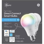 YMMV - 3 Pack GE Cync LED 9W Smart Home Direct Connect Full Color A19 Smart Bulbs - $12.91 - Sam's Club