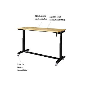 Husky height adjustable shop table