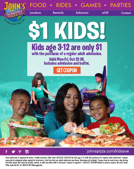 Incredible John's $1 entry for kids