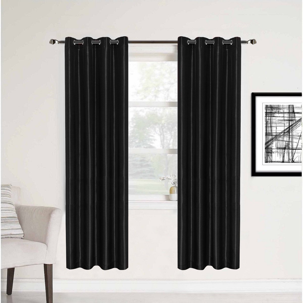 2 Panel Thermal Insulated Decorative Blackout Window Curtain