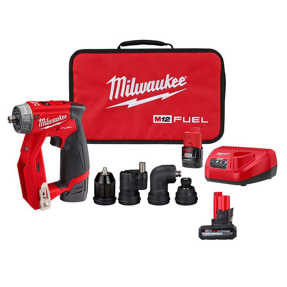 Milwaukee M12 FUEL 12V Lithium-Ion Brushless Cordless 4-in-1 Installation 3/8 in. Drill Driver Kit w/XC High Output 5.0Ah Battery 2505-22-48-11-2450 - $199 at Home Depot