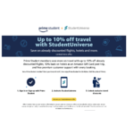 10% off Student Universe Flights and Hotels for Amazon Prime Students Only