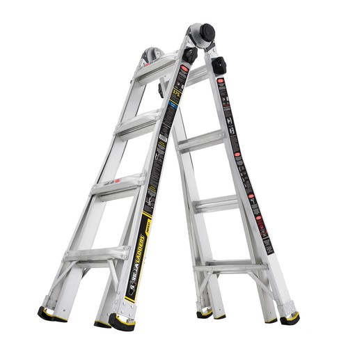 $119: Gorilla Ladders 17 ft. MPX Aluminum Telescoping Multi-Position Ladder with 375 lb. Load Capacity Type IAA Duty Rating
