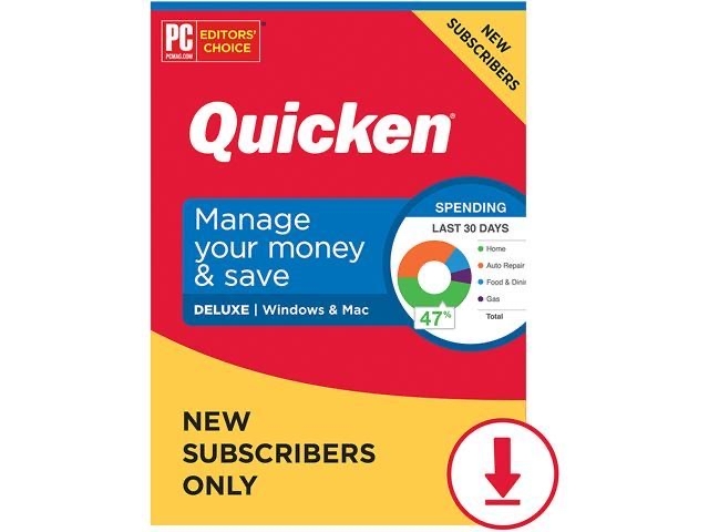 1-Year Quicken Deluxe Personal Finance (Windows/Mac Download) "New Subscribers Only" on sale for - $19.99