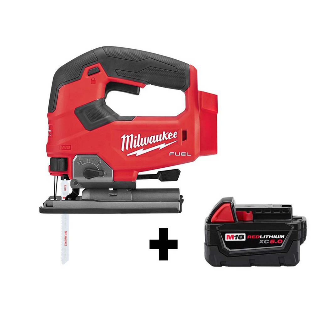 M18 FUEL 18-Volt Lithium-Ion Brushless Cordless Jig Saw with Free M18 5.0 Ah Battery @Home Depot - free shipping $199
