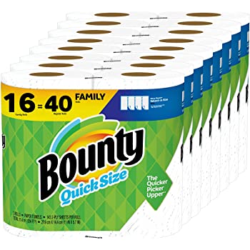 Bounty Quick-Size Paper Towels, White, 16 Family Rolls - $38.84 @ Amazon Free S/H w/ Prime or on orders $25+