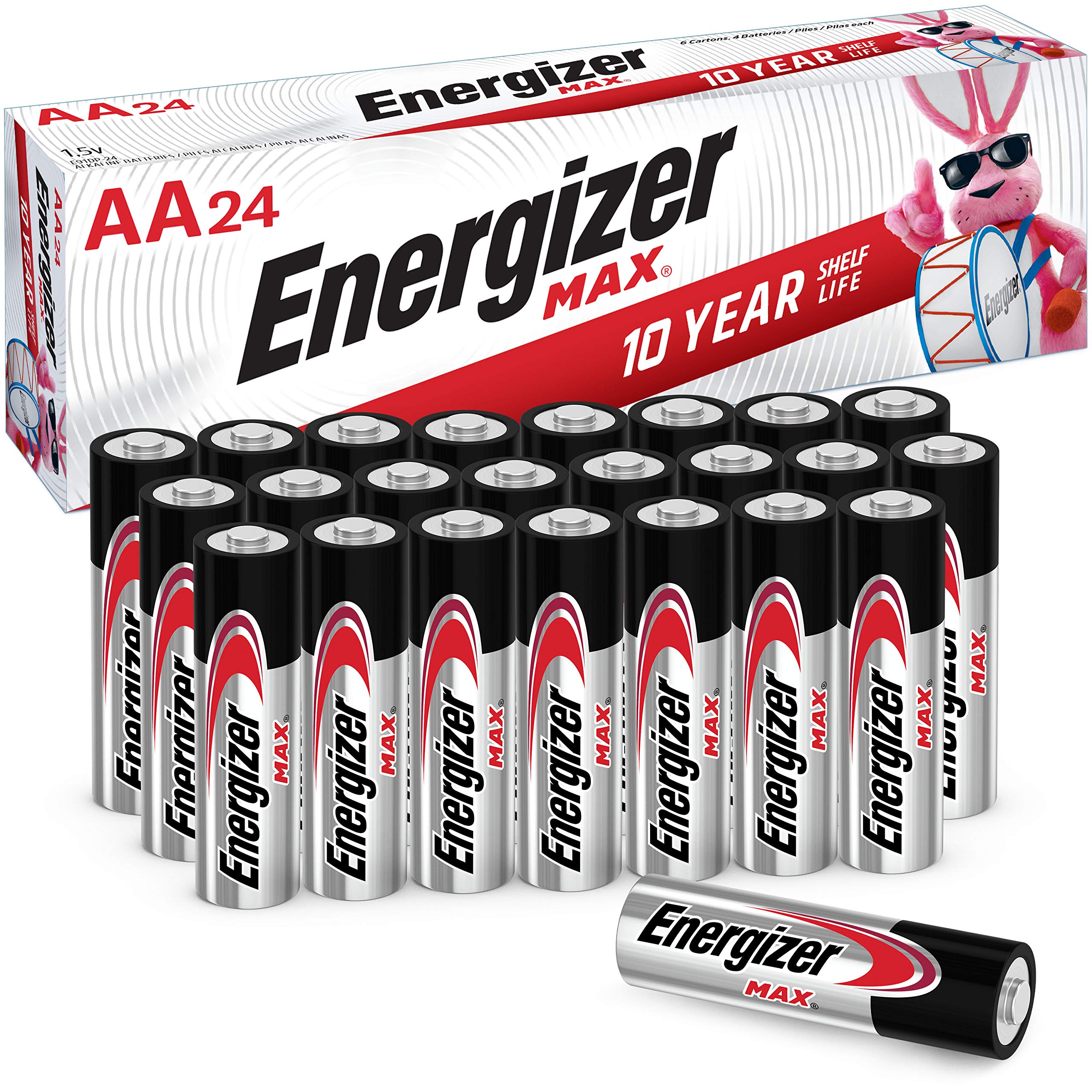 $12.18  Energizer AA Batteries Double A Max Alkaline Battery, 24 Count