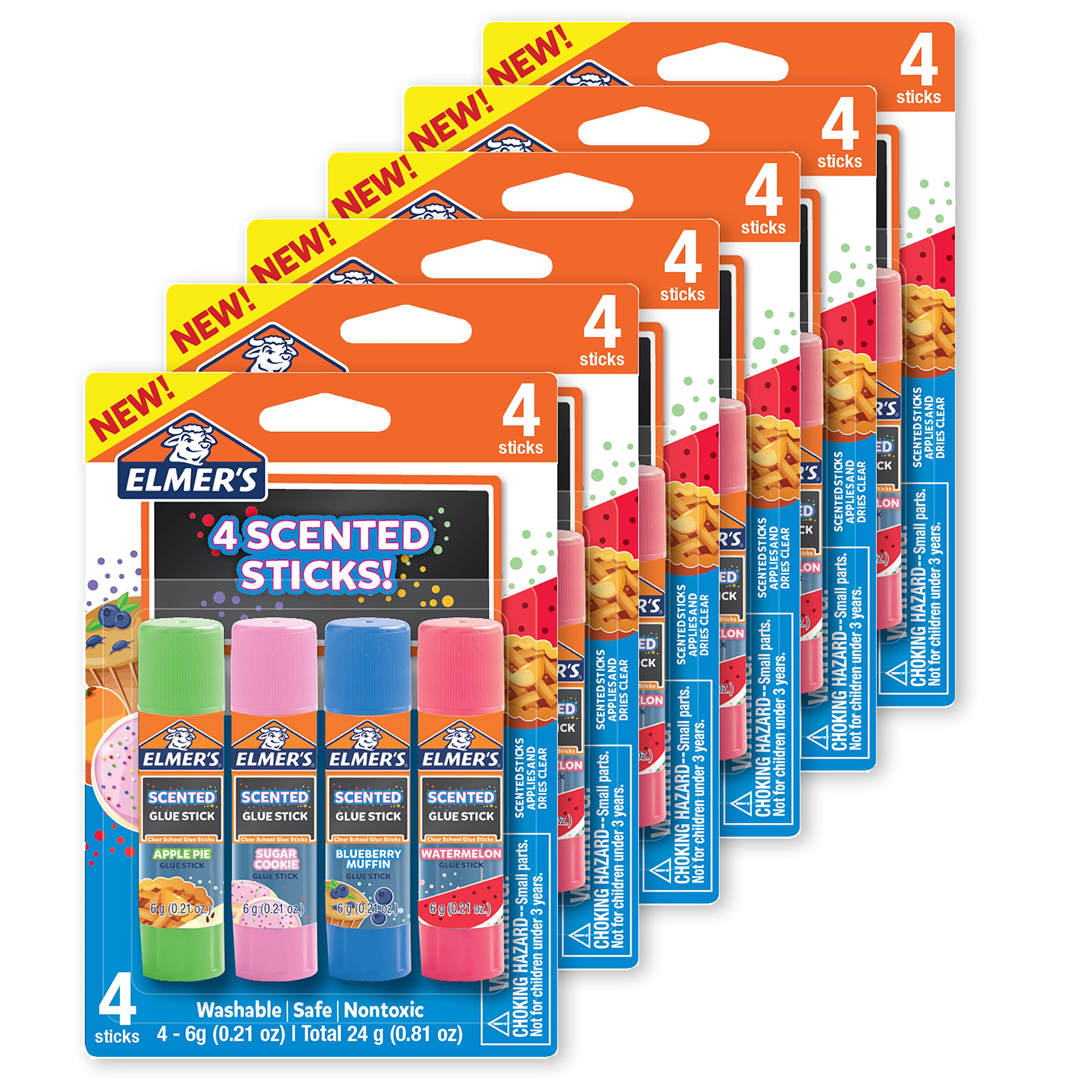 $7.29 Elmer’s Scented Glue Sticks, Washable, Clear, Assorted Scents, 6 Grams, 6 Packs of 4 (24 Total Count) free shipping with Subscribe & Save