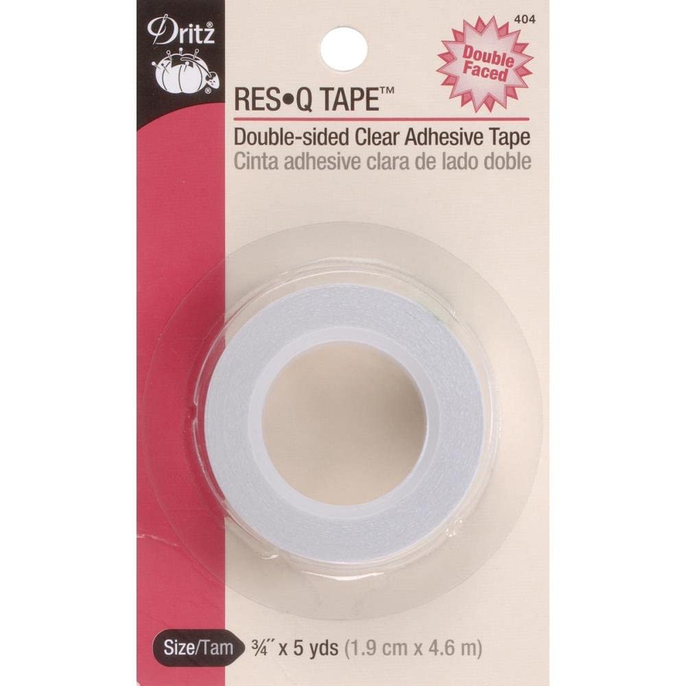 Dritz Adhesive Res Q Tape, 3/4-Inch x 5-Yards, Clear $1 Free Shipping w/ Prime or $35+