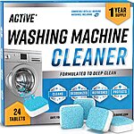 Washing Machine Cleaner Descaler 24 Pack - Deep Cleaning Tablets For HE Front Loader &amp; Top Load Washer, Septic Safe Eco-Friendly Deodorize - 12 Month Supply $14 $13.96