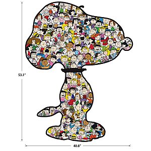 RoseArt - Peanuts - World's Largest Snoopy - 1600 Piece Shaped Puzzle for Adults $17.42