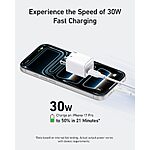 Anker Nano USB C Charger Block, 30W PIQ 3.0 Foldable iPhone Charger Fast Charging for iPhone 17/16 Series, Galaxy, iPad, Compatible with MagSafe