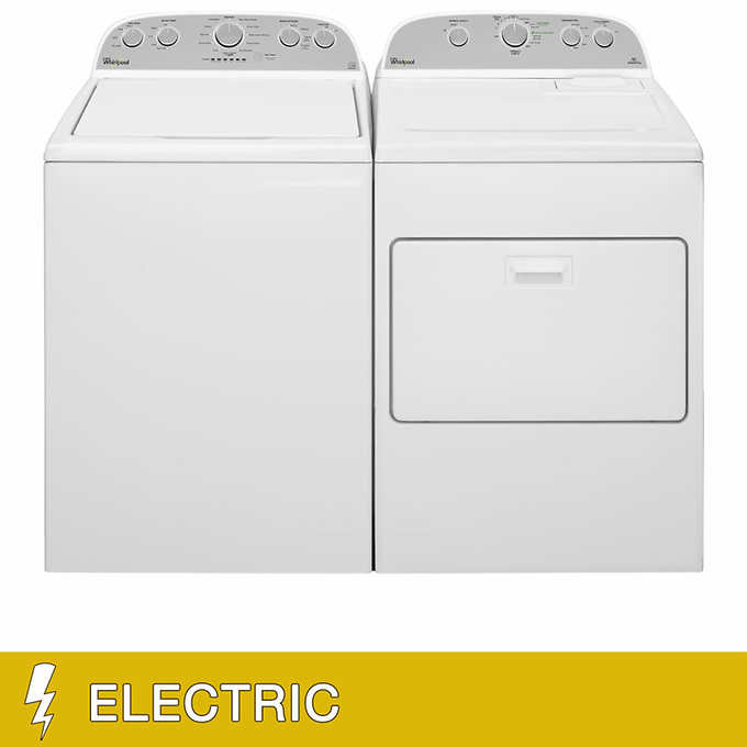 Whirlpool 4.3 cu. ft. High Efficiency Top Load Washer 7.0 cu. ft. ELECTRIC Dryer with Low-Profile Impeller $499.97