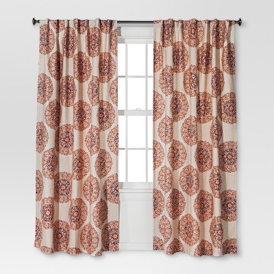 Twill Woven Medallion Curtain Panel Threshold 23 74