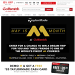 Free $20 Golfsmith Gift Card - Test Taylormade M series clubs