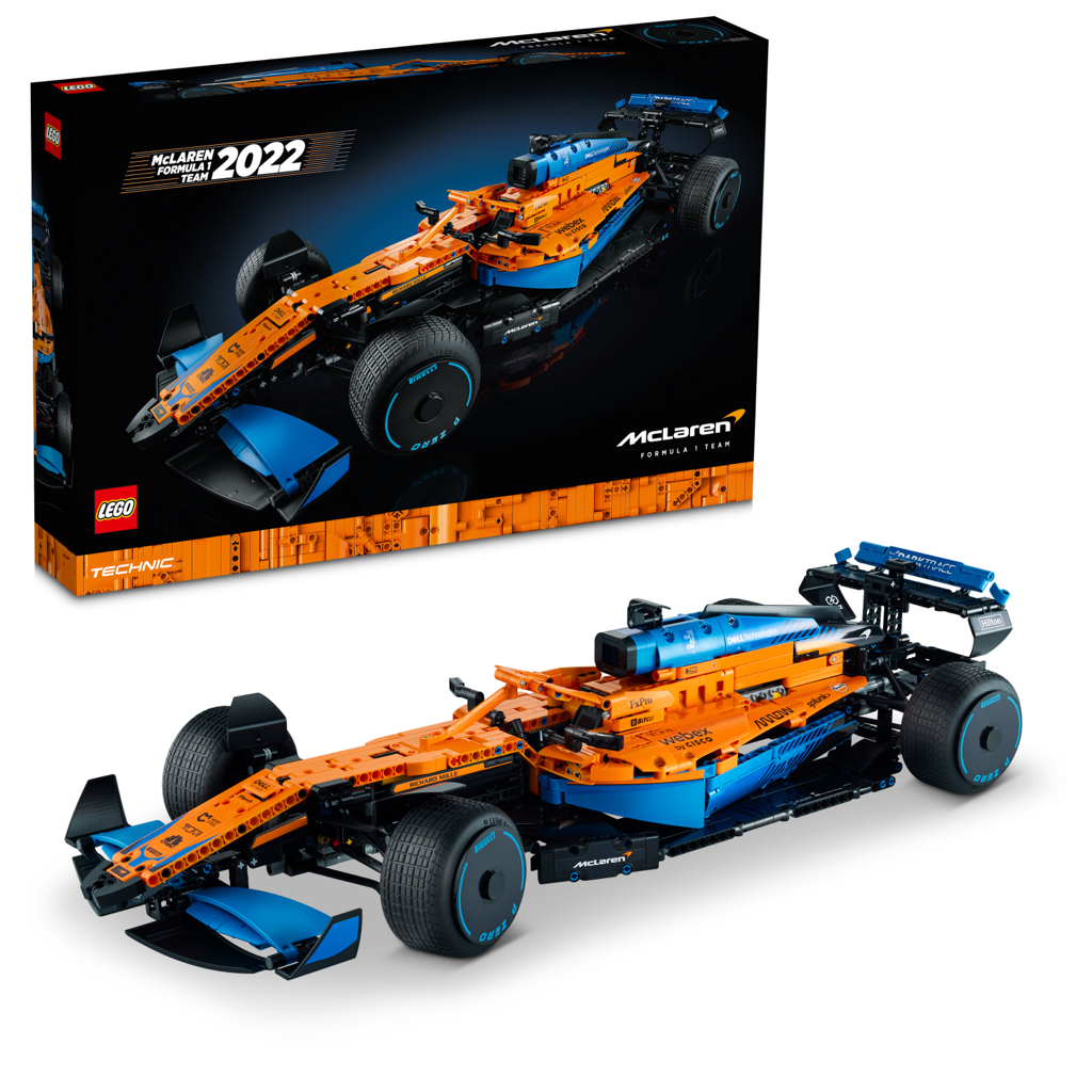LEGO Technic McLaren Formula 1 Race Car 42141 Model Building Kit for Adults; Build a Replica Model of the 2022 McLaren Formula 1 Race Car (1,432 Pieces) - $180