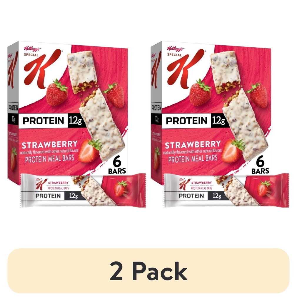 (2 pack) Kellogg's Special K Strawberry Chewy Protein Meal Bars, Ready-to-Eat, 12g Protein Snacks, 6 Count - $5.98