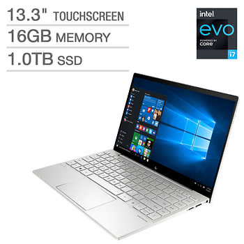HP ENVY 13.3" Touchscreen Intel Evo Platform Laptop - 11th Gen Intel Core i7-1165G7 - 1080p - $899