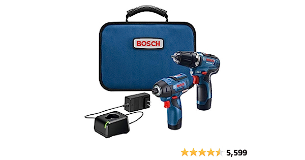 BOSCH GXL12V-220B22 12V Max 2-Tool Brushless Combo Kit with 3/8 In. Drill/Driver, 1/4 In. Hex Impact Driver and (2) 2.0 Ah Batteries, Brushless 12V Kit - $139