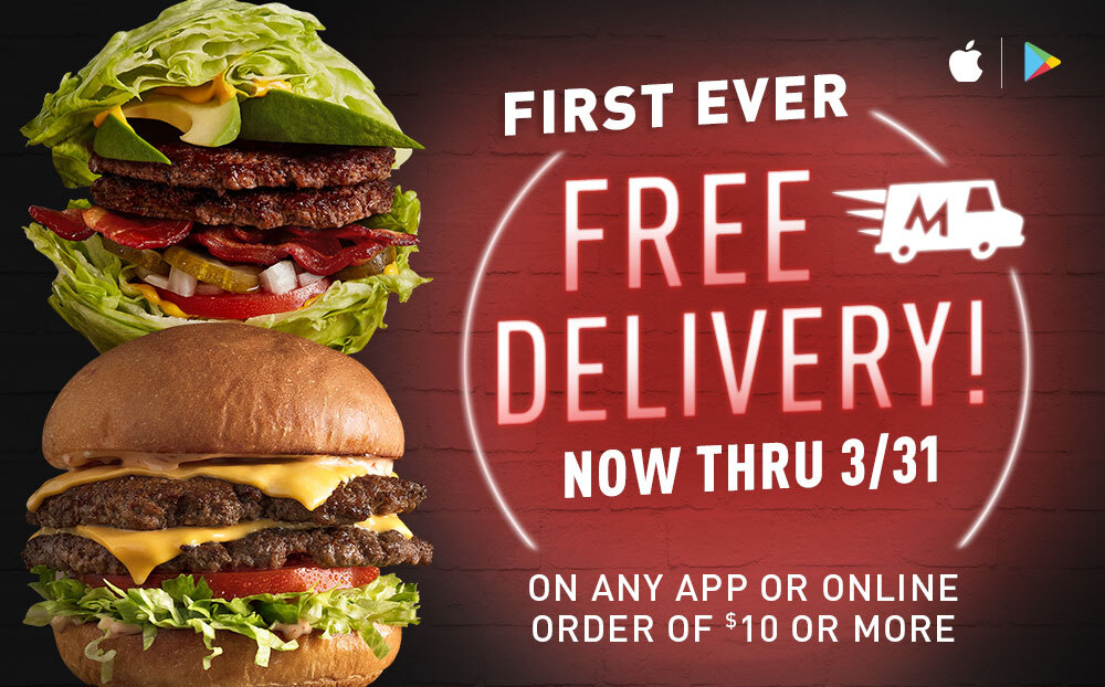 Free Door Dash Delivery of Mooyah Burger through 3/31 $10 Min, YMMV