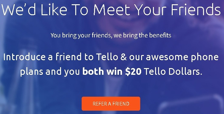 Tello $5 500mb for 4 months with $20 referral $5