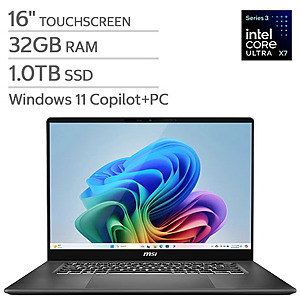 Costco Members: MSI Prestige 16 Laptop: Core Ultra X7 358H, 2.8K OLED Touch, 32GB $1399.99