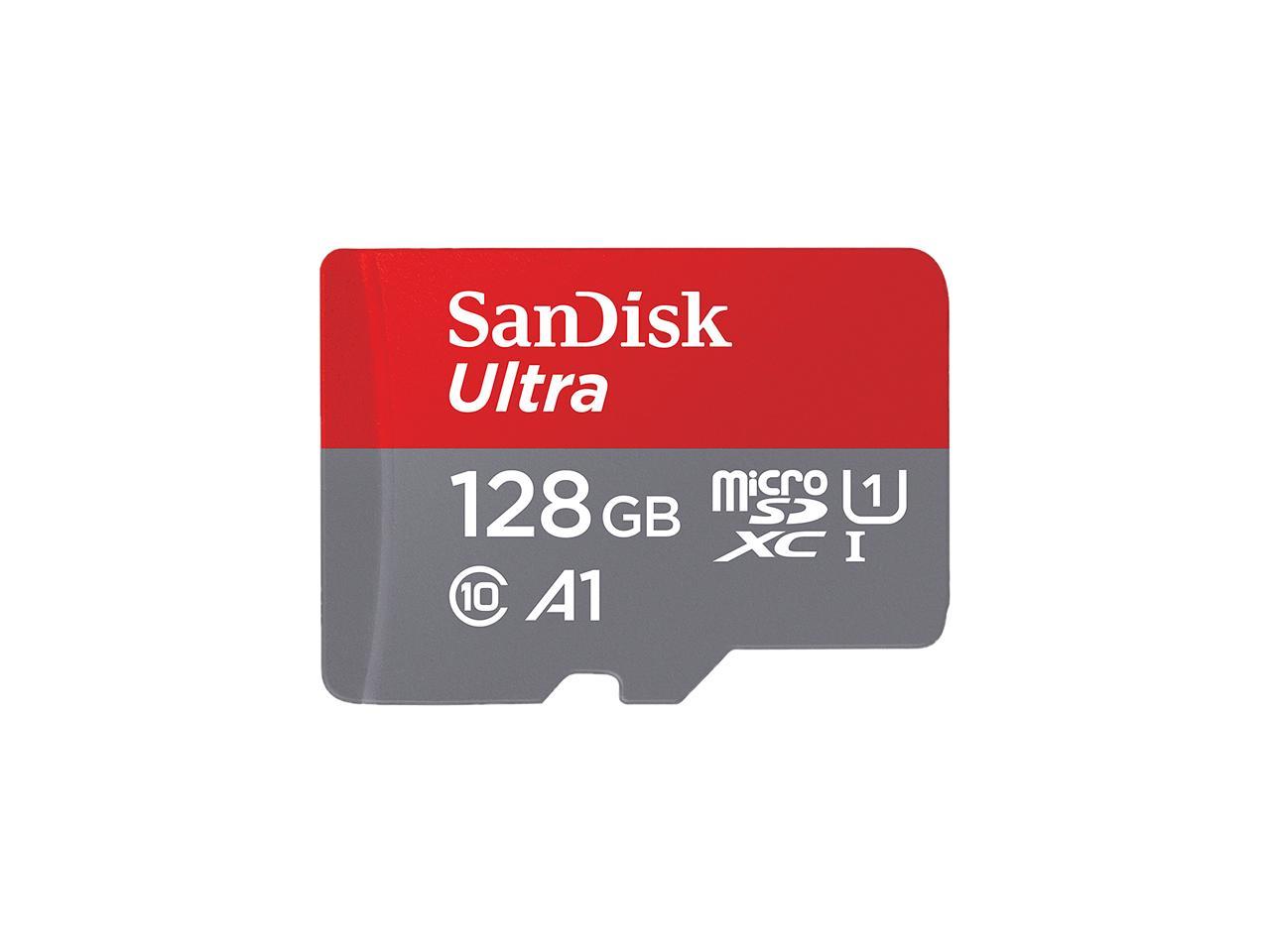 SanDisk 128GB Ultra microSDXC A1 UHS-I/U1 Class 10 Memory Card with Adapter, Speed Up to 100MB/s (SDSQUAR-128G-GN6MA) $21