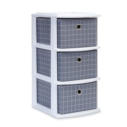 Homz Grid 3 Drawer Cart Black White In Store 6 24 Kmart