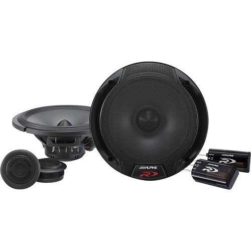 $134.99 +F/S Alpine - 6-1/2" 2-Way Component Speaker System with Multi-Layer Hybrid Fiber Cone (Pair) - Black