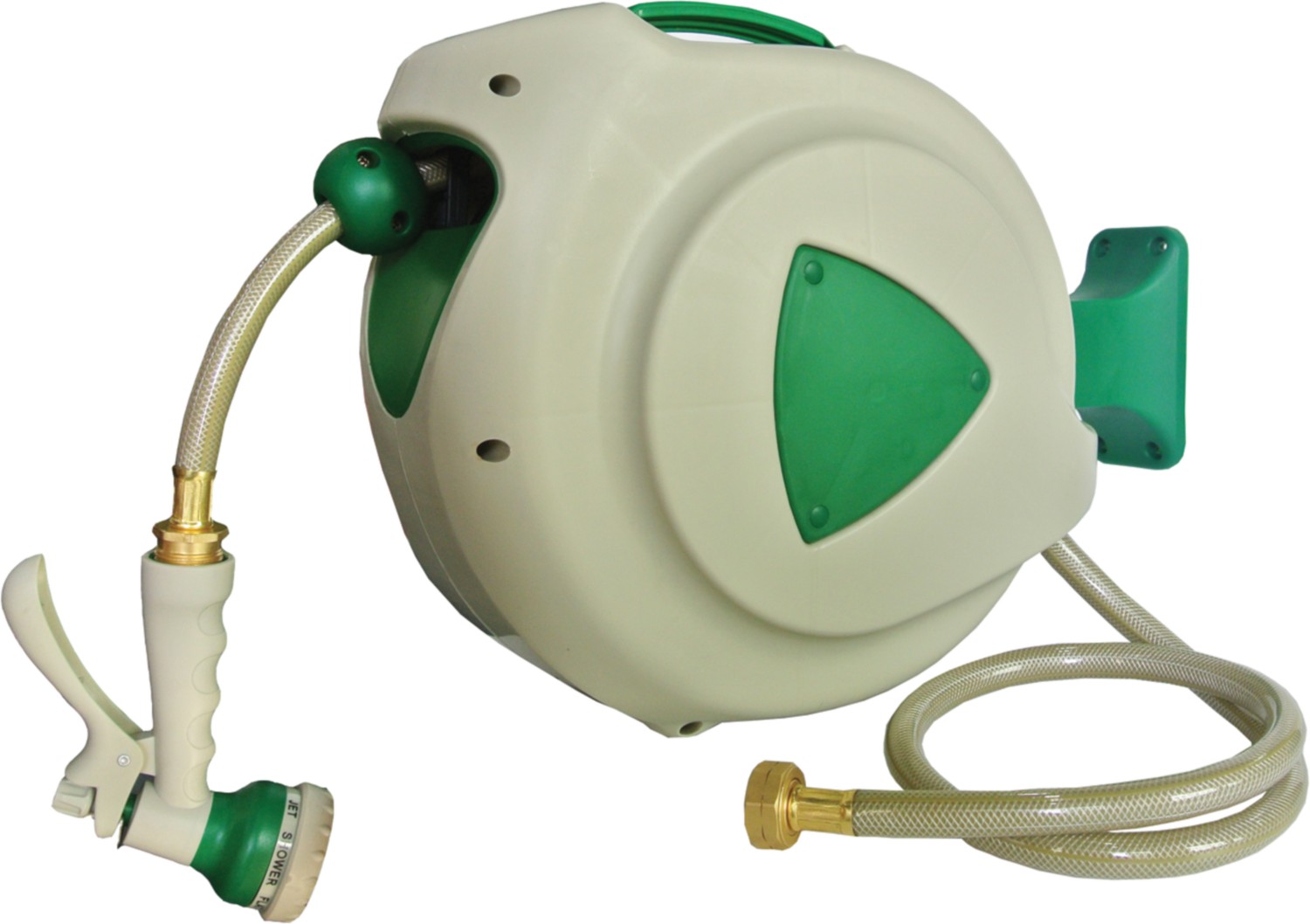 ONLY 20! 32foot garden hose with sprayer AND AUTORETRACTING REEL