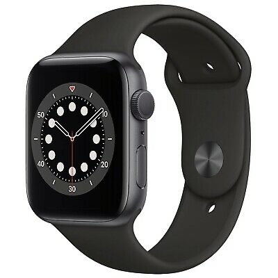 Apple Watch Gen 6 Series 6 44mm Space Gray Aluminum Black Sport
