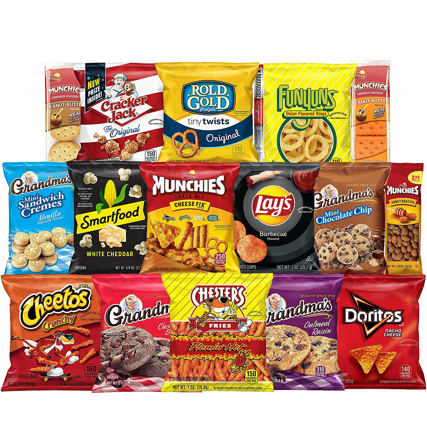 Amazon.com : Frito-Lay Ultimate Snack Care Package, Variety Assortment of Chips, Cookies, Crackers & More, 40 Count : Grocery & Gourmet Food $14.23