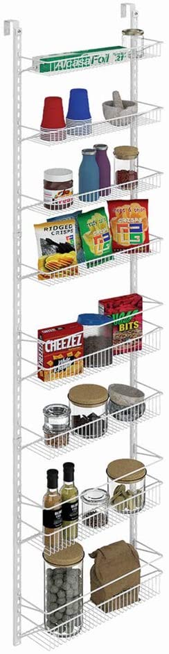 Amazon.com: ClosetMaid 1233 Adjustable 8-Tier Wall and Door Rack, 77-Inch Height X 18-Inch Wide,white : Home & Kitchen $30.59