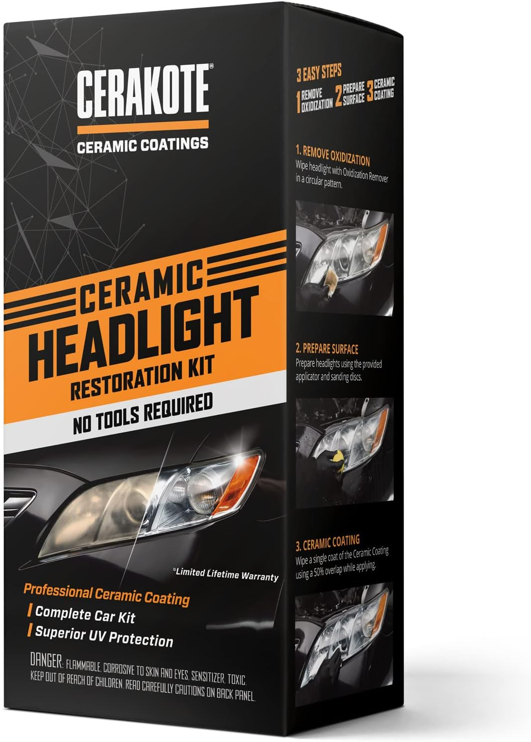 Amazon.com: CERAKOTE® Ceramic Headlight Restoration Kit – Guaranteed To Last As Long As You Own Your Vehicle – Brings Headlights back to Like New Condition $10