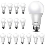 16-Pack LED Light Bulbs for $11.19 60-Watt Equiv, A19, Warm White 3000K, E26 Base, Non-Dimmable, 750lm