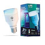 $35 + (Free Prime) Shipping - LIFX Clean | A19 1100 lumens, Full Color with Anti-Bacterial HEV, Wi-Fi Smart LED Light Bulb $34.99