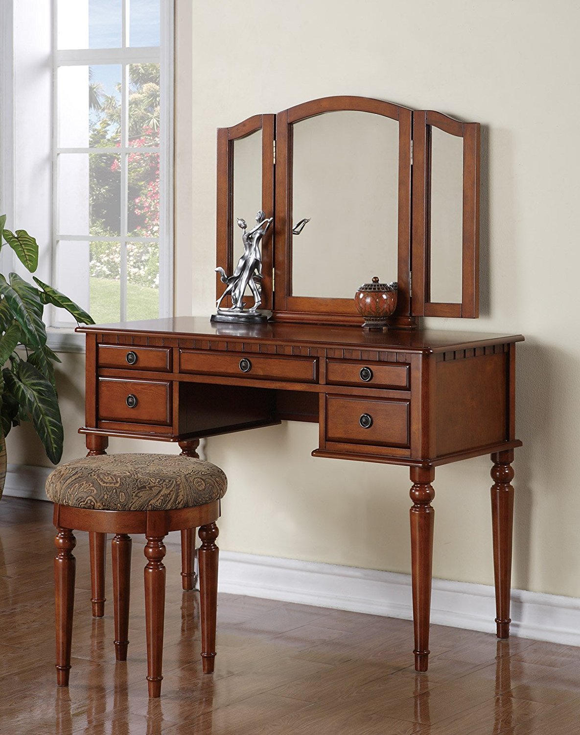3 Fold Mirror Vanity Table With Stool Set 3 Colors 199 99 Fs