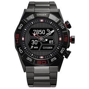 Citizen CZ Smart PQ2 Hybrid Smartwatch with YouQ Wellness app Featuring IBM Watson® AI and NASA Research, Black and White Customizable Display, Bluetooth, HR, Activity Tracker $  118