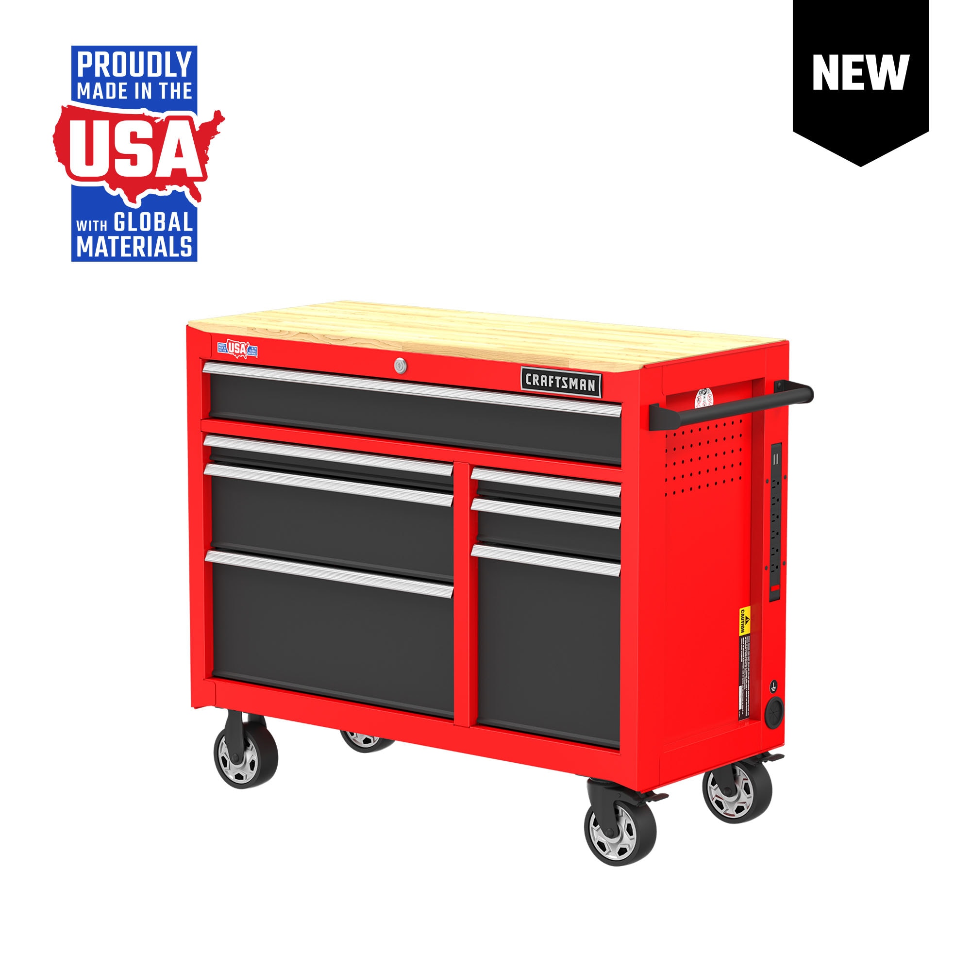 CRAFTSMAN 2000 Series 41-in W x 34-in H 7-Drawer Steel Rolling Tool Cabinet (Red) | CMST98271RB $349