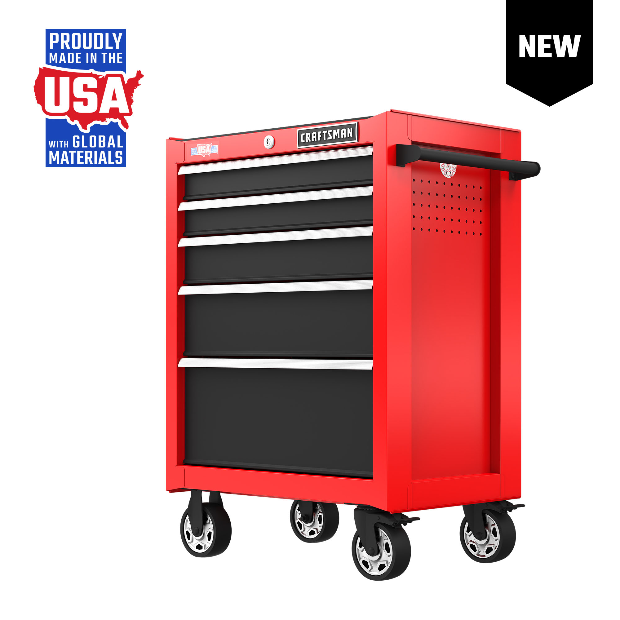 CRAFTSMAN 2000 Series 26-in W x 36.5-in H 5-Drawer Steel Rolling Tool Cabinet (Red) | CMST98268RB $269